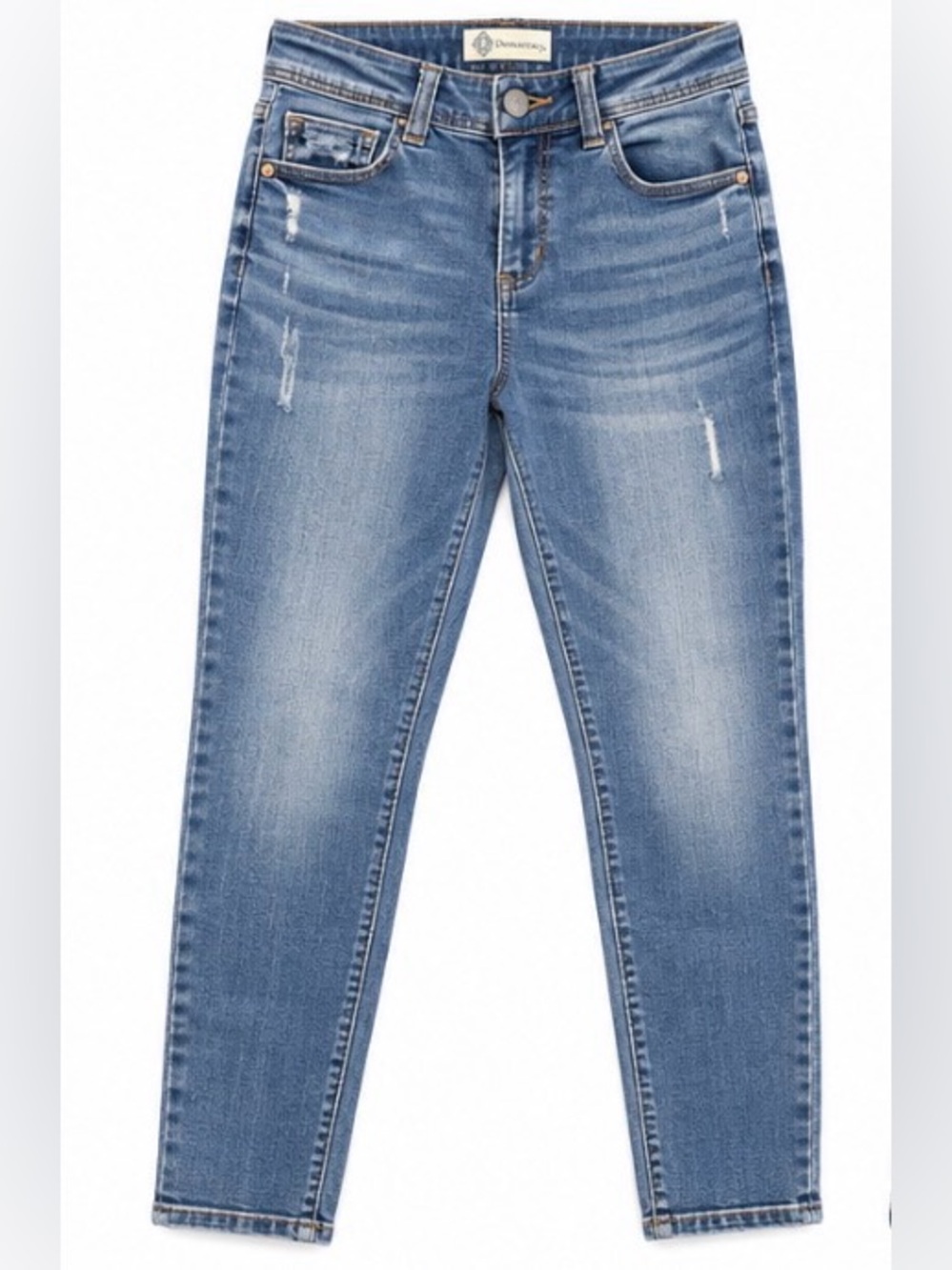 Democracy Ab Technology Jeans Size 8 Skinny Ankle Medium Wash Distressed Stretch